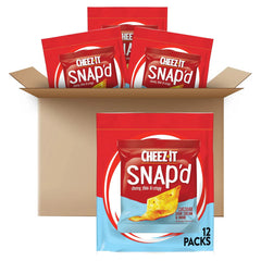 Cheez-It Snap'd Cheese Crisps, Baked Snack Crackers, Lunch Snacks, Cheddar Sour Cream Onion, 36oz Case (4 Bags)