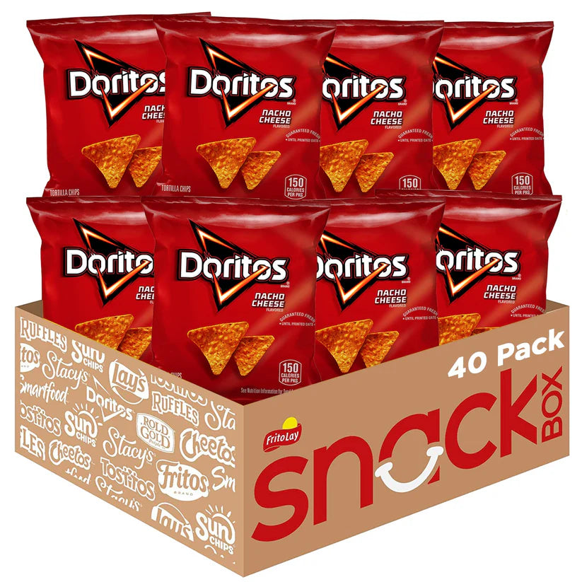 Doritos Flavored Tortilla Chips, Nacho Cheese, 1 Ounce (Pack of 40)